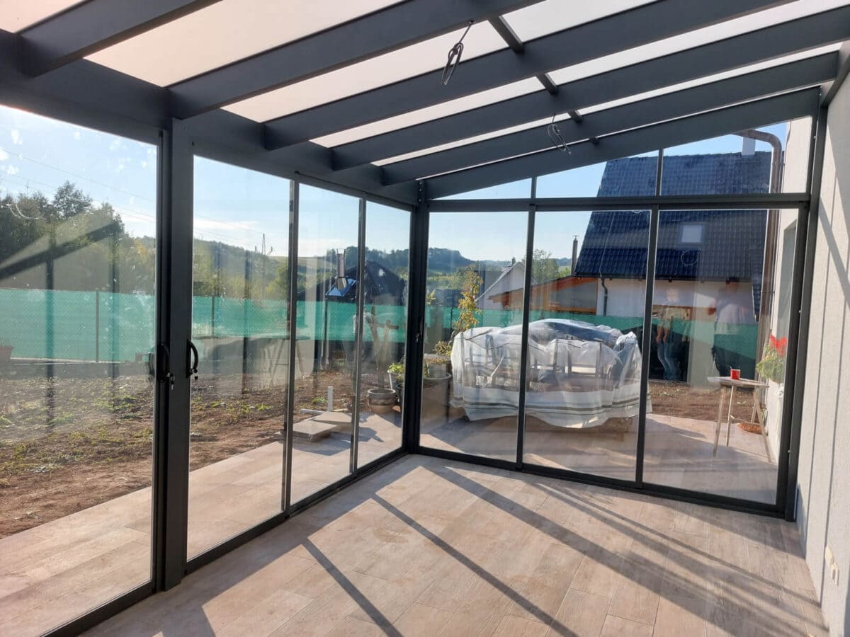 ALU-MASIV: zimní zahrada z hliníku: pohled zevnitř, Vrchlabí