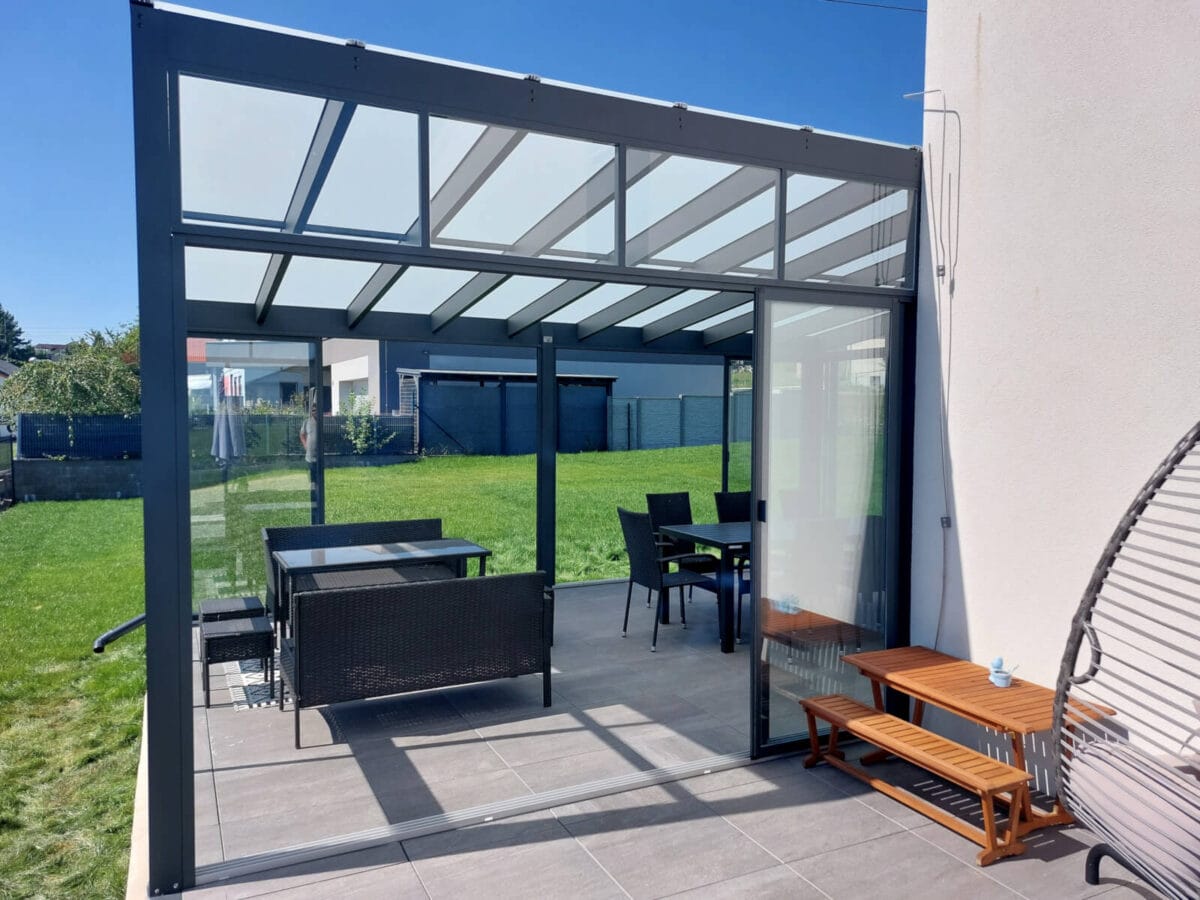 ALU-MASIV: zimní zahrada z hliníku: pohled zezadu, Ostrava-Poruba