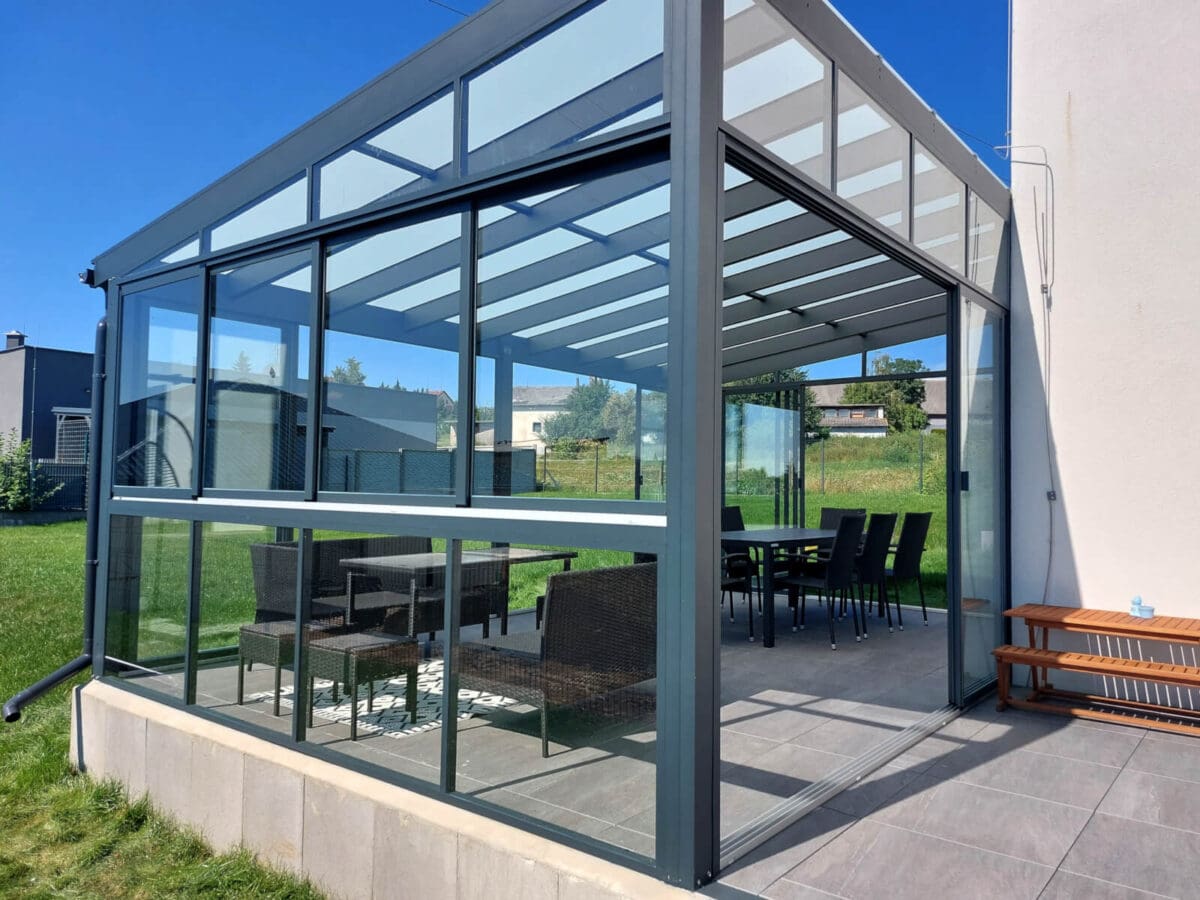 ALU-MASIV: zimní zahrada z hliníku: pohled zboku, Ostrava-Poruba