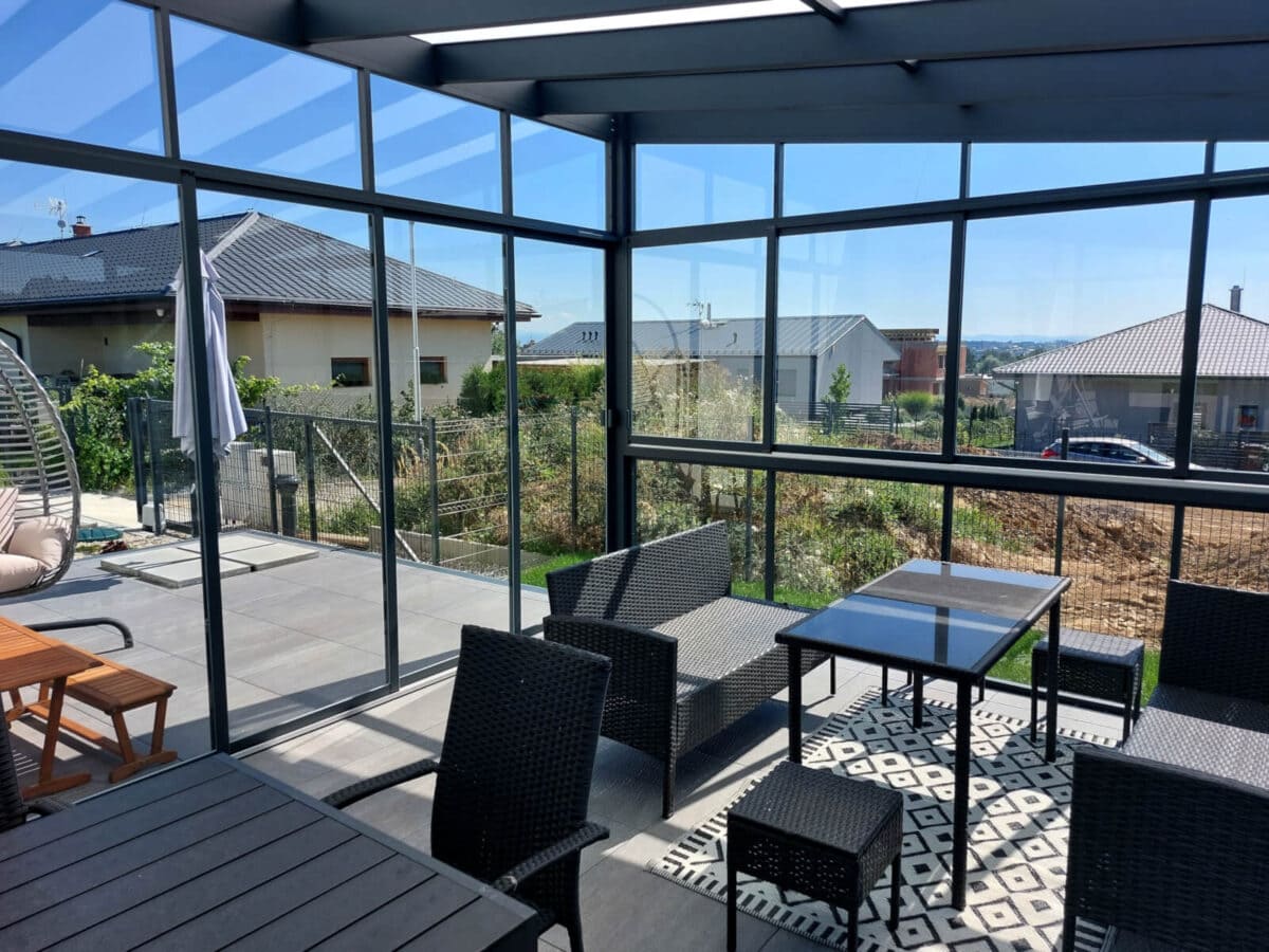 ALU-MASIV: zimní zahrada z hliníku: pohled zevnitř, Ostrava-Poruba