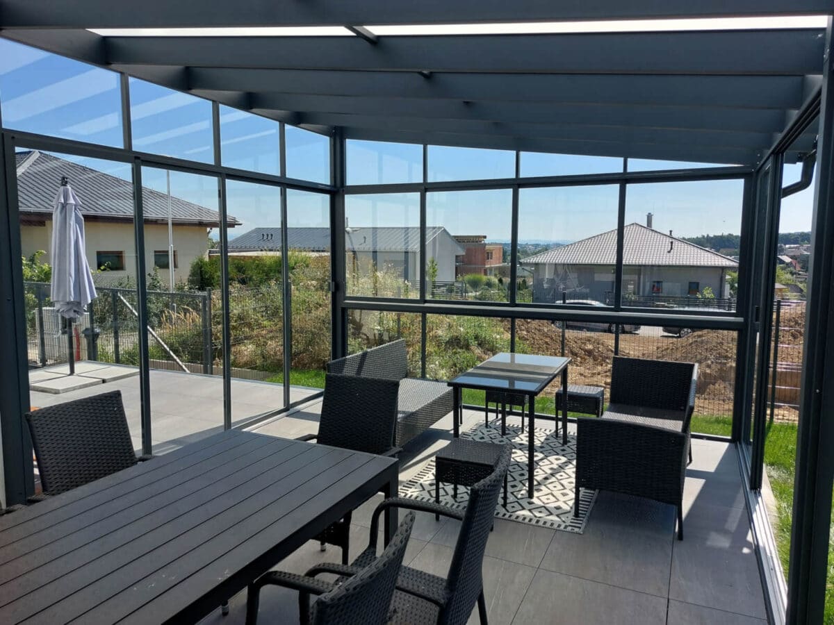 ALU-MASIV: zimní zahrada z hliníku: pohled zevnitř, Ostrava-Poruba