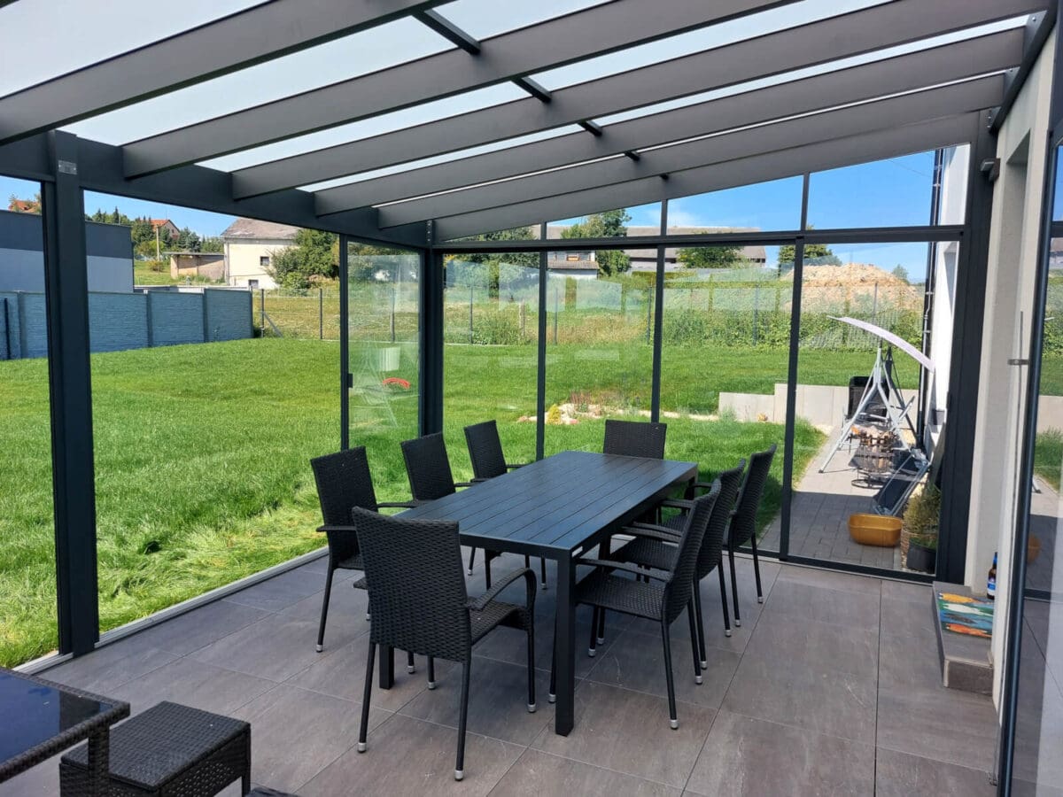 ALU-MASIV: zimní zahrada z hliníku: pohled zevnitř, Ostrava-Poruba